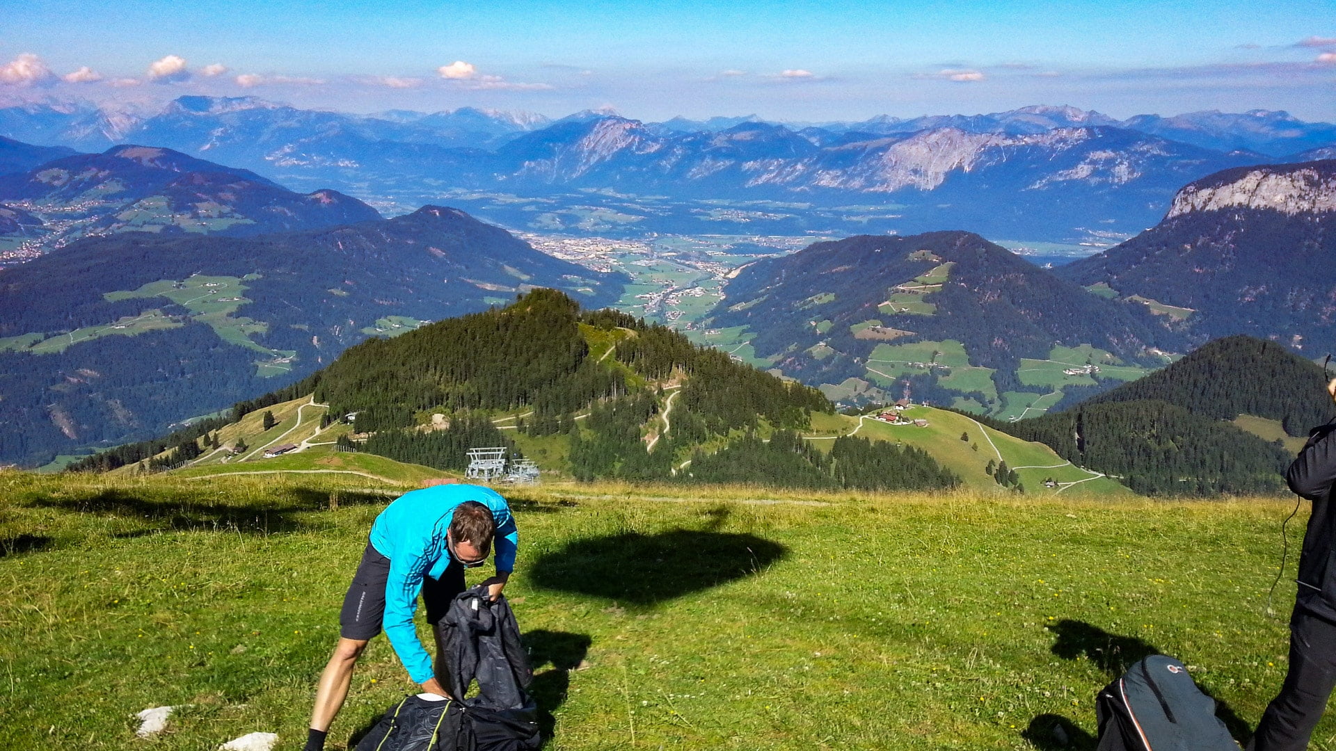 Ankunft am Startplatz Gleitschirmreise Alpen
